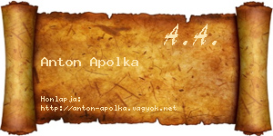 Anton Apolka névjegykártya